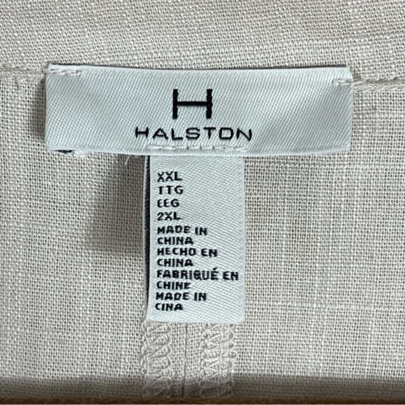 H Halston Linen Blend cap sleeve Utility Tunic Jacket in stone size XXL neutral - Picture 9 of 14